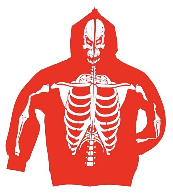 SKELLY FULL ZIP-UP HOODIE (RED)