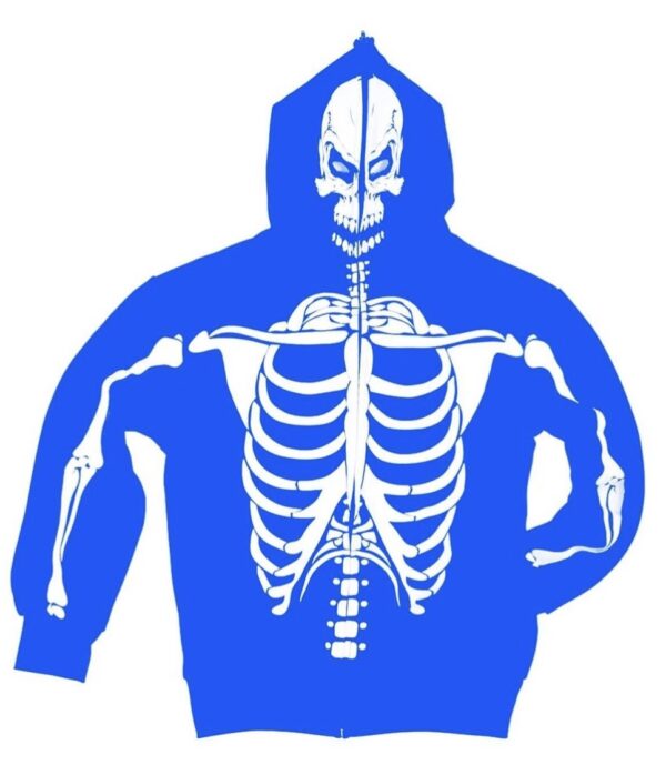 SKELLY FULL ZIP-UP HOODIE (BLUE)